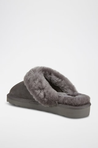 Sandalias de piel ovina forradas - Gris oscuro