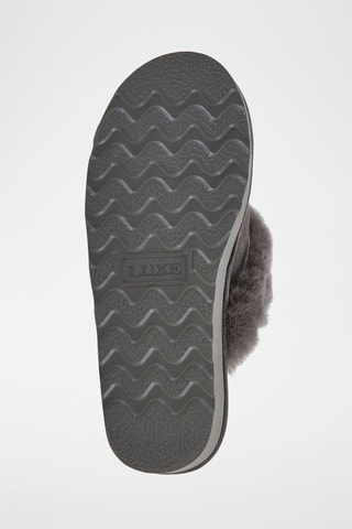 Sandalias de piel ovina forradas - Gris oscuro