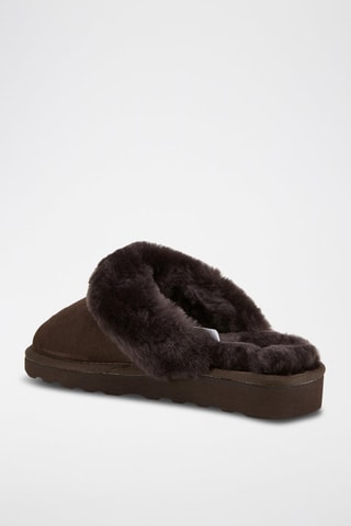 Sandalias de piel ovina forradas - Marrón