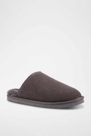 Sandalias de piel ovina forradas - Gris