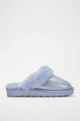 Sandalias de piel ovina forradas - Plateado