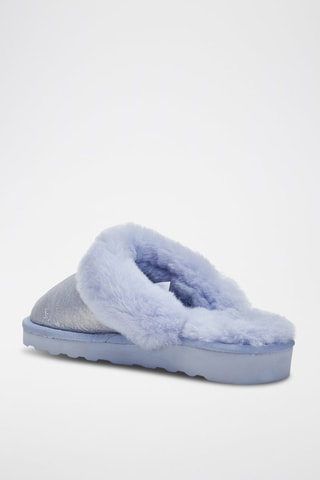 Sandalias de piel ovina forradas - Plateado