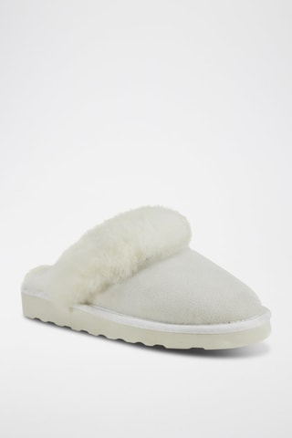 Sandalias de piel ovina forradas - Blanco