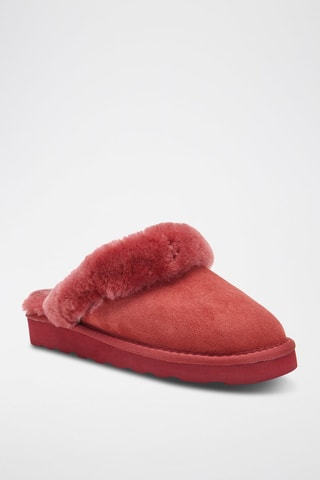 Sandalias de piel ovina forradas - Rojo