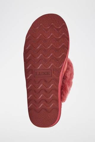 Sandalias de piel ovina forradas - Rojo