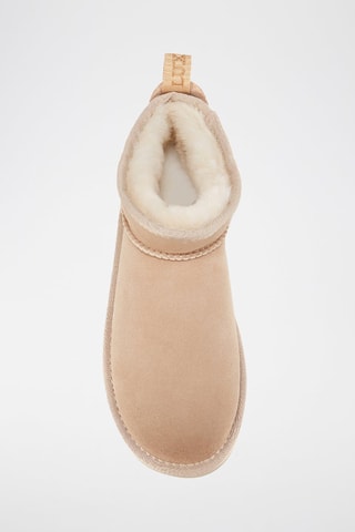 Botines de piel ovina nobuk forrados - Beige