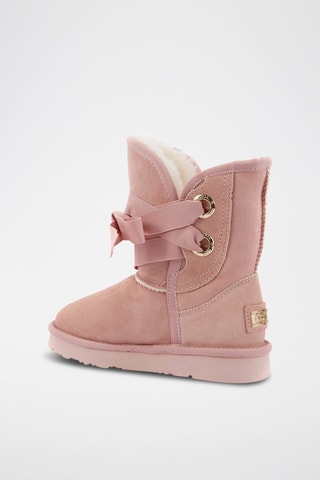 Botines de piel ovina nobuk forrados - Rosa