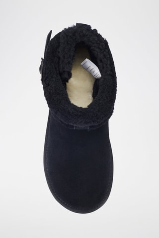 Botines de piel ovina nobuk forrados con plataforma - Negro