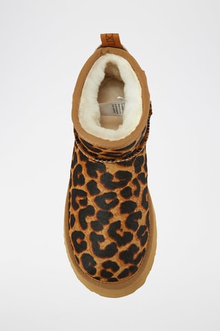 Botines de nobuk forrados con plataforma - Marrón