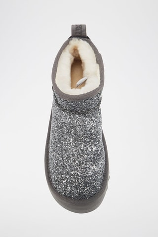 Botines de piel ovina nobuk forrados con plataforma - Gris