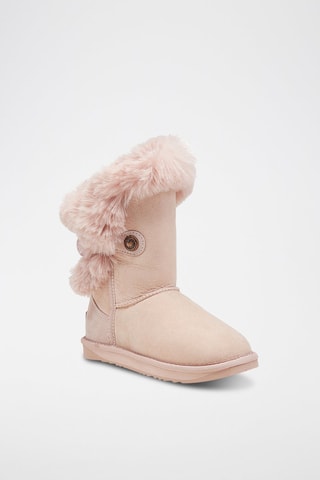 Botines de piel ovina nobuk forrados - Rosa