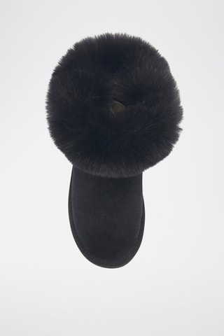 Botines de piel ovina nobuk forrados - Negro