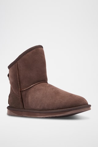 Boots em couro de carneiro - Castanho