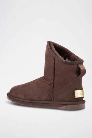 Boots em couro de carneiro - Castanho