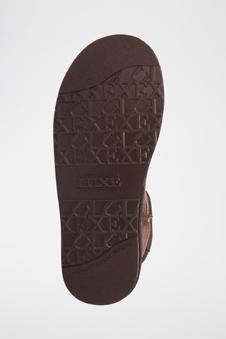 Boots em couro de carneiro - Castanho