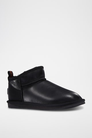 Boots em couro de carneiro - Preto