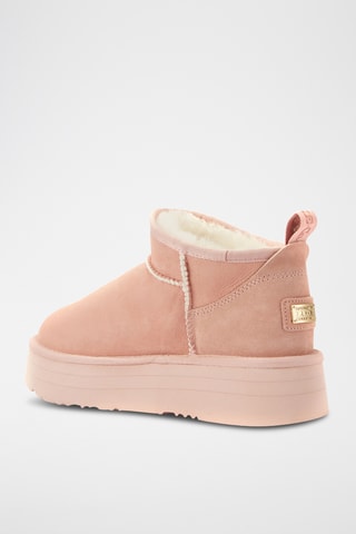 Botas de piel ovina con plataforma - Rosa