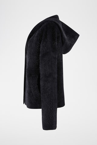 Chaqueta con capucha de punto - Negro