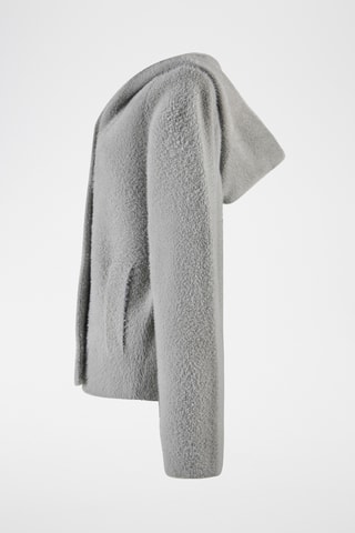 Chaqueta con capucha de punto - Gris claro