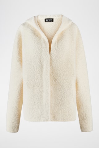 Chaqueta con capucha de punto - Crudo