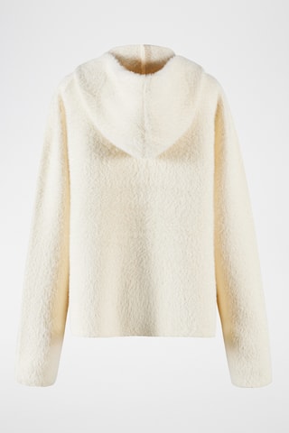 Chaqueta con capucha de punto - Crudo