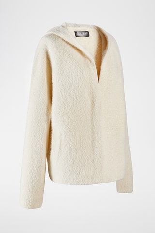 Chaqueta con capucha de punto - Crudo