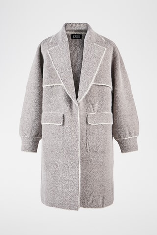 Chaqueta larga de punto tricot - Gris