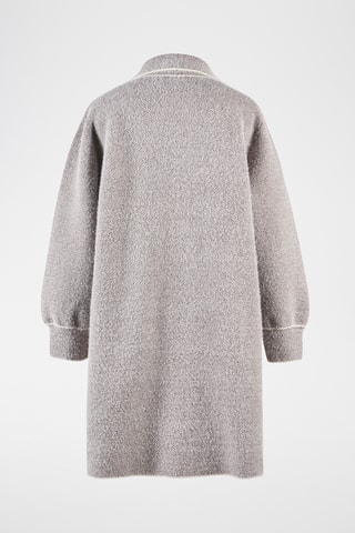 Chaqueta larga de punto tricot - Gris