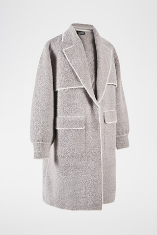 Chaqueta larga de punto tricot - Gris