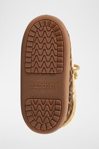 Boots com plataforma em couro de carneiro - Bege