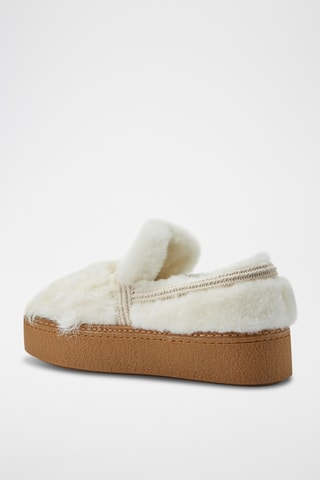 Mocasines de piel ovina con plataforma - Blanco