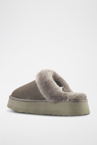 Zapatillas de casa con plataforma - Marrón