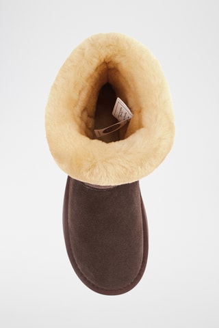 Botas de piel ovina con plataforma - Marrón