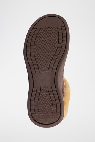 Botas de piel ovina con plataforma - Marrón