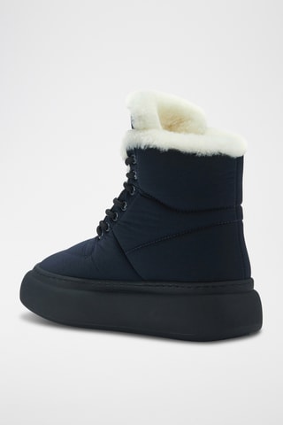 Botas de piel ovina con plataforma - Azul