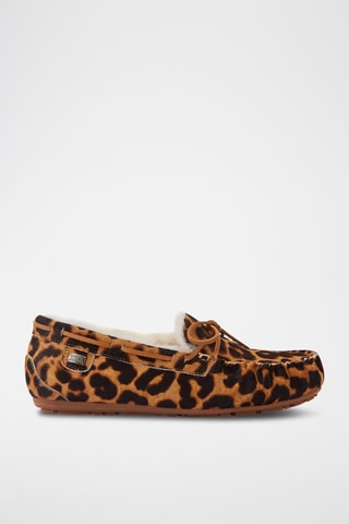 Náuticos de piel y lana ovina - marrón