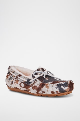 Náuticos de piel y lana ovina - Marrón