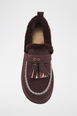 Mocasines de piel con plataforma - Marrón