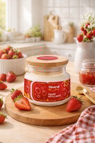 Vela perfumada tarro mediano - Fresa refrescante - 300 ml