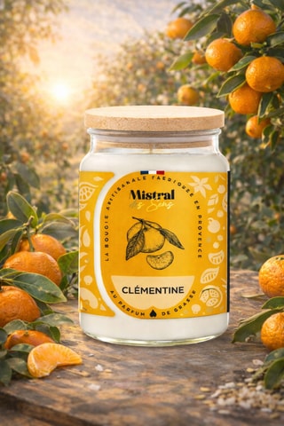 Clementina - Vela perfumada - Blanco y naranja