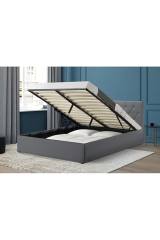 Cama com arrumação e sommier Austin - Cinzento