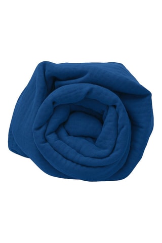 Sábana bajera de gasa de algodón La Sultane - Azul