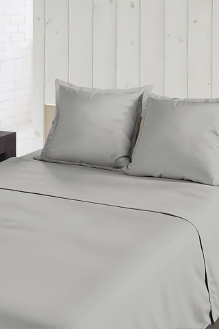 Sábana encimera de percal de algodón 80 hilos/cm² La Beguine - Gris