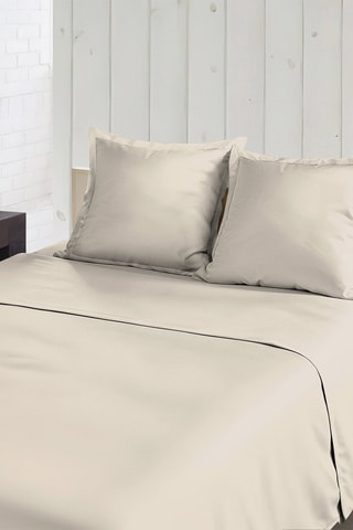 Sábana encimera de percal de algodón 80 hilos/cm² La Beguine - Beige