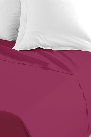 Sábana encimera de algodón 57 hilos/cm² - Fucsia
