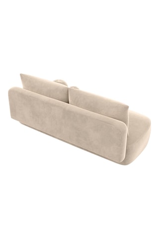 Canapé droit convertible Baldo - Crème - 2 places - Tissu velours