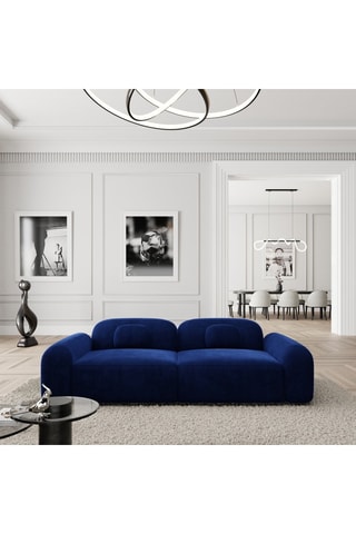 Canapé Labucca - Bleu cobalt - 2 places - En tissu velours