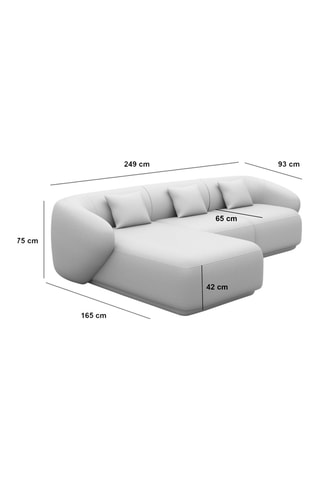 Canapé d'angle gauche Maitano - Blanc - 5 places - Tissu bouclette