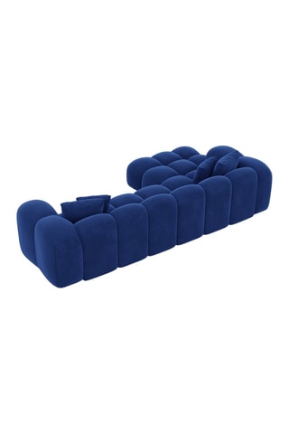 Canapé d'angle gauche Nuvola - Bleu foncé - 5 places - Tissu toucher velours
