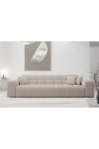 Canapé droit Cardano - Beige - 3 places - Tissu structuré